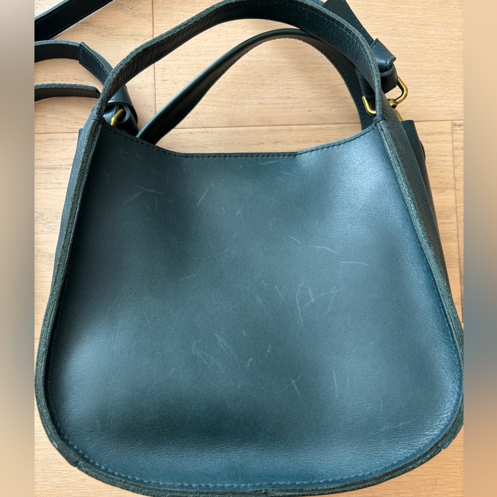 Madewell teal blue Sydney saddle leather bag - Picture 3 of 9
